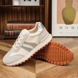 Genuine Leather Casual Lace-Up Non-Slip Comfortable Walking Running Fashion Sporty Sneakers