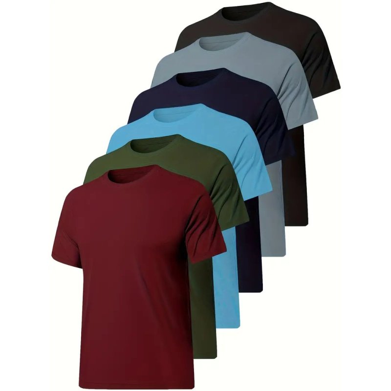 Quick Dry Crew Neck Workout Shirts for Men