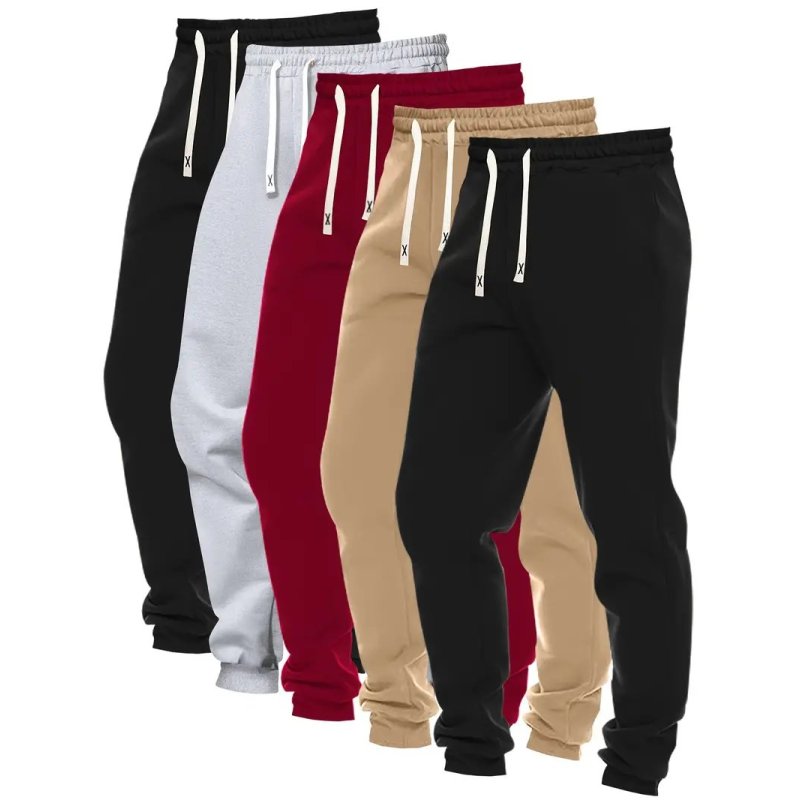 Mens Solid Color Regular Fit Cuffed Sweatpants