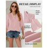 V-Neck Chiffon Blouse - 3/4 Split Sleeve, Casual Loose Fit